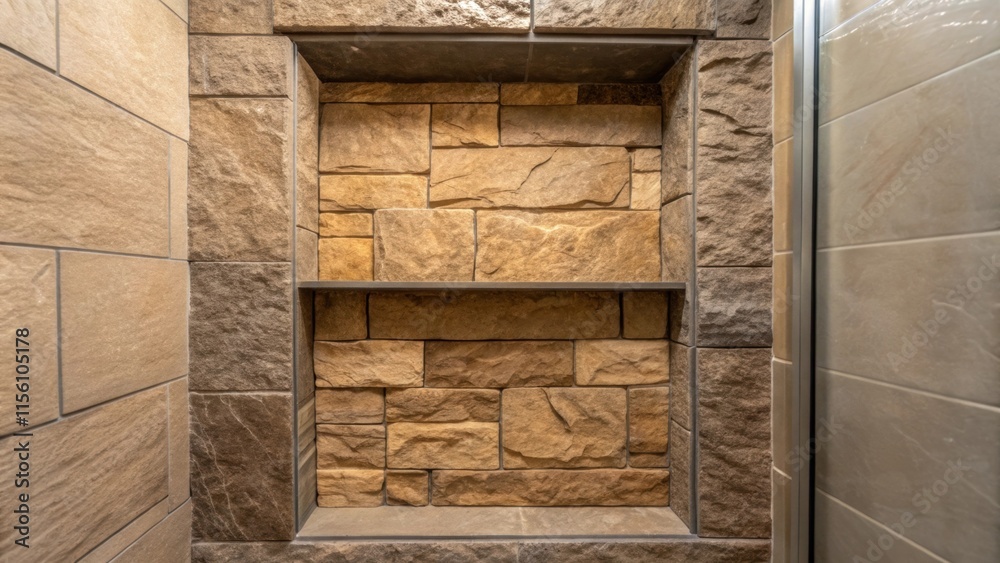 Poster a texturerich tile design showcases rugged stonelike tiles creating a natural and earthy feel within