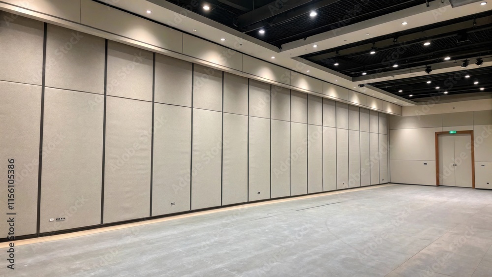 Aufkleber A stark image of the empty wall devoid of decorations presenting an ideal backdrop for the soundabsorbing panels that are soon to transform the acoustics.