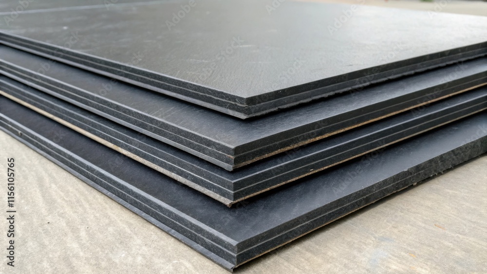 Aufkleber a series of dark charcoal panels are neatly stacked their matte surface absorbing light while the ed