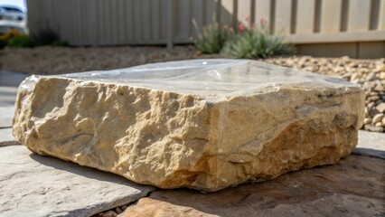  a protective layer clings tightly to the surface reflecting light subtly while ensuring the natural stone remains untouched.