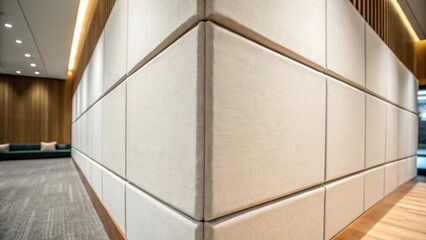Fototapeta premium An intimate view of the walls corner junction where two smooth sides meet in an untouched embrace ready to host acoustic panels for an improved auditory experience.