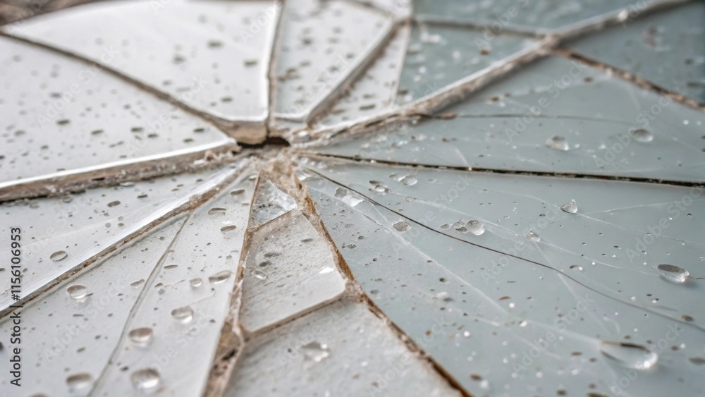 Poster An extreme closeup focused on the intricate patterns of a shattered plaster fragment revealing small air bubbles ped within the material emphasizing its fragile nature.