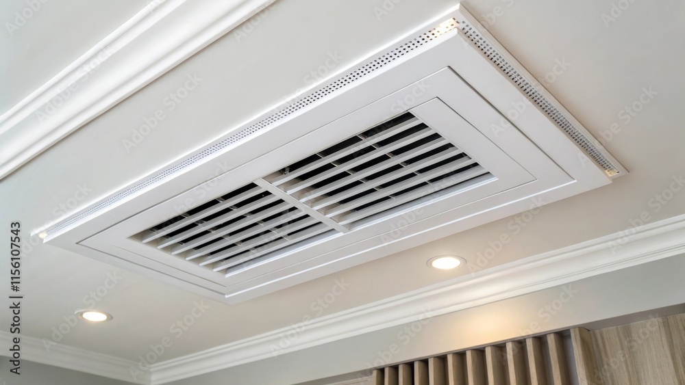 Poster a minimalist view of an air conditioning vent reveals subtle design accents that harmonize with an u