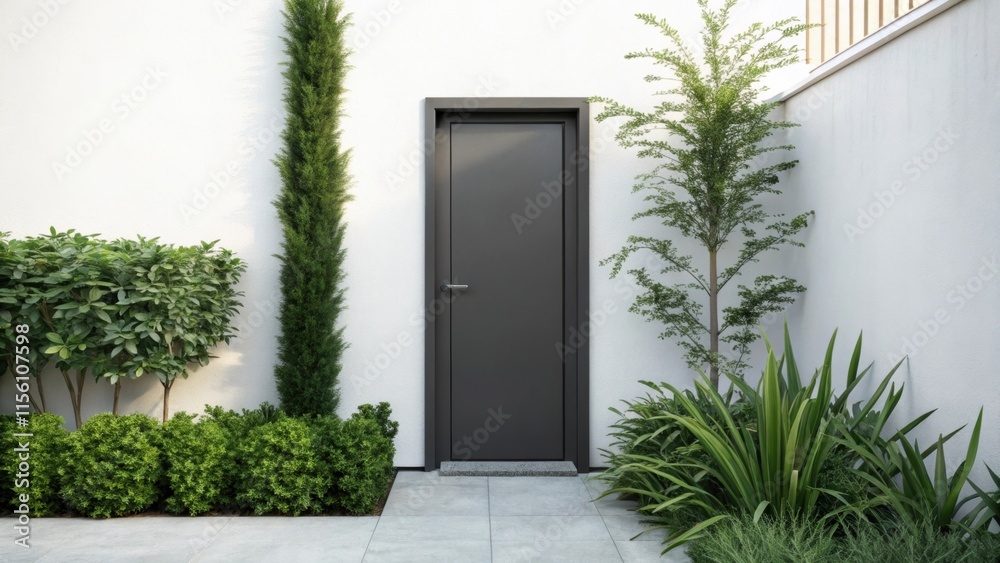 Poster a matte finish door lying against a bright wall with tered greenery adds a fresh touch to modern min