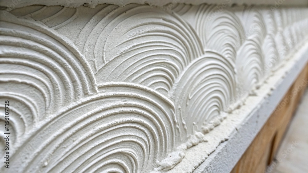 Poster a macro shot of drywall joint compound spread across a seam the unique swirls and ridges showing the