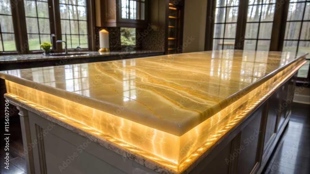 Aufkleber a luminous polished onyx countertop with striking translucence boasting impeccably crafted edges tha