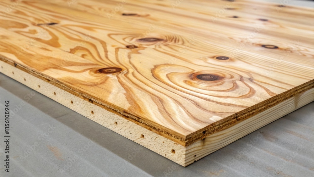 Poster A detailed image showcasing the texture of engineered plywood showing knots and subtle color variations that will contrast beautifully with a vibrant epoxy coat.