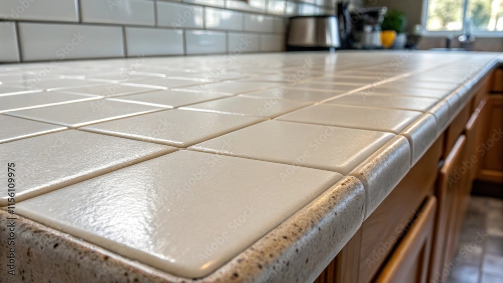 Leinwandbilder a closeup of the kitchen counters surface where the texture hints at a prior finish now devoid of an