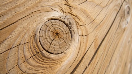 A closeup of the knot in the wood beautifully highlighted by the sanding process providing a natural focal point amidst the otherwise uniform surface.
