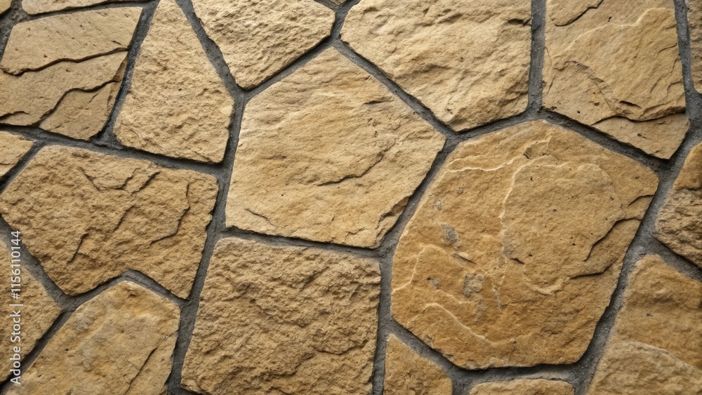 Aufkleber a closeup of textured limestone tiles the rough surface filled with dark grout that serves to accent