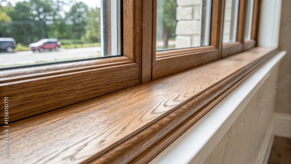 Aufkleber a closeup captures the subtle sheen of the caulking alongside the window sills rustic wood grain hig