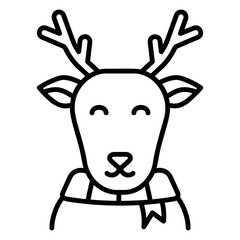 Illustration of Deer Avatar Line Icon Design