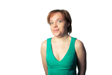 Woman with funny expression