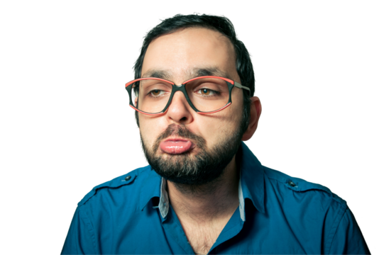 Funny geek man portrait