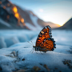 Obraz premium butterfly on the rock