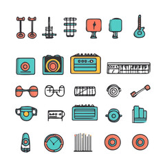 Music Icons with Color Set – Stylish and Dynamic Icons Perfect for Music, Audio, and Entertainment Projects
