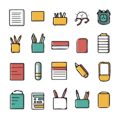 Colorful Icons Set of Office &ndash; Creative and Functional Icons for Workplace, Business, and Office Design
