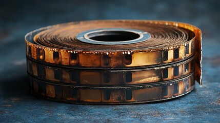 Aged Film Reels Stacked Together Showing Age And Decay