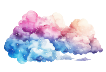 Mystical Dance of Blue and Pink on a White or Clear Surface PNG Transparent Background