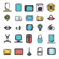 Technology Icons with Color Set – Detailed and Vibrant Icons, Perfect for Tech, Digital, and Innovation Projects

