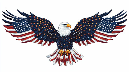 american eagle with american flag