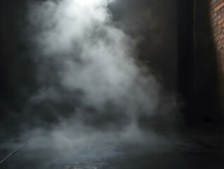 Fototapeta premium a dark and moody scene featuring a misty landscape, creating a mysterious and atmospheric image suitable for various artistic or design projects