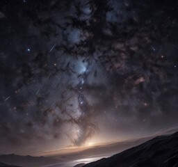 Fototapeta premium Celestial night sky with numerous stars and galaxies , starfield, cosmos