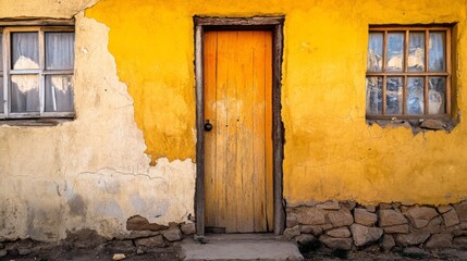 Vibrant Rural House with Detailed Textures and Colors