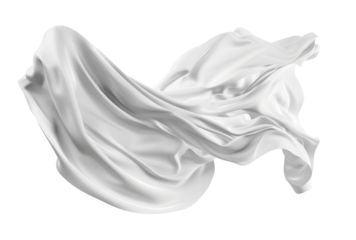 White silk fabric isolated on transparent background PNG