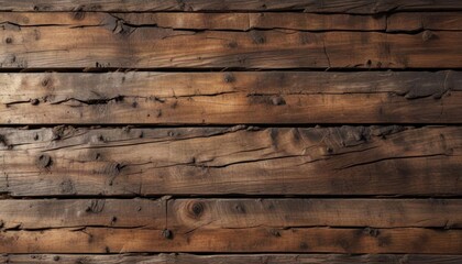Naklejka premium Distressed wood texture with horizontal cracks and worn wooden planks , wood, texture