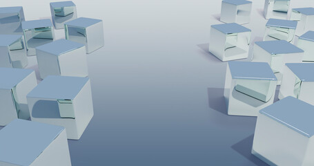 Cube Background 3D Cartoon Render