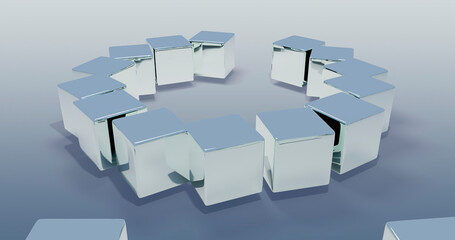 Cube Background 3D Cartoon Render