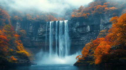 waterfall in the mountains