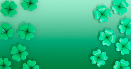 Clover Background 3D Cartoon Render