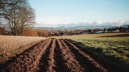 Serene Farmland Under Soft Evening Light