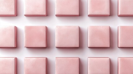 Minimalist watercolor square patterns, pastel tones, white background focus