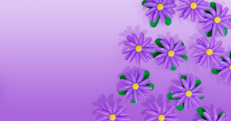 Daisy Background 3D Cartoon Render
