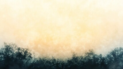 Obraz premium Texture Light Leak Overlay Concept. Soft gradient landscape with dark silhouettes of trees at the bottom.