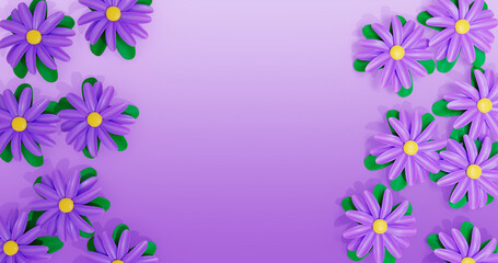 Daisy Background 3D Cartoon Render