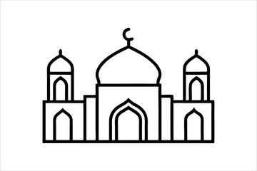 Obraz premium Mosque Icon silhouette