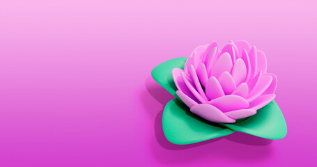 Dahlia Background 3D Cartoon Render