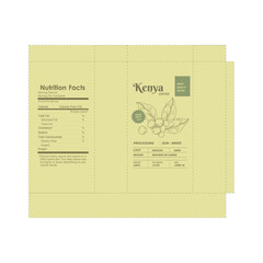 Coffee Packaging Label Template | Minimal Food Label Design | Nutrition Facts Packaging Layout | Editable Product Label | Digital Download