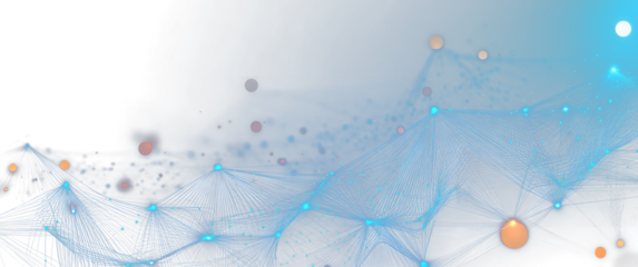 Abstract internet network connection design for web site. Digital data, communication, science and futuristic concept. Vector molecule, Network Connected lines with dots, technology on blue background