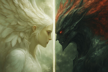 Fototapeta premium Ange et démon