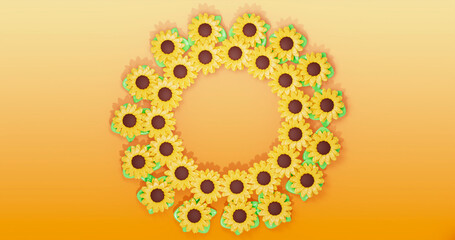 Sunflower Background 3D Cartoon Render