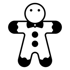 Illustration of Gingerbread man Solid Icon Design