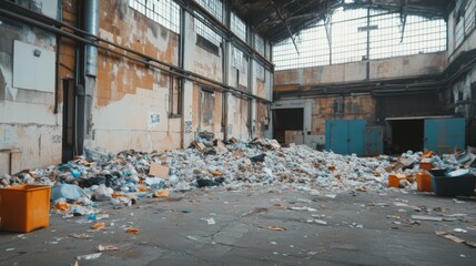Urban Waste Recycling Center Interior Scene