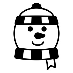 Illustration of Snowman Avatar Solid Icon Design