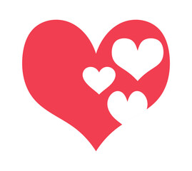 Red heart shape pattern vector illustration