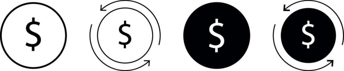 Dollar sign. Usd vector icon. US dollar symbol. Money coin isolated.